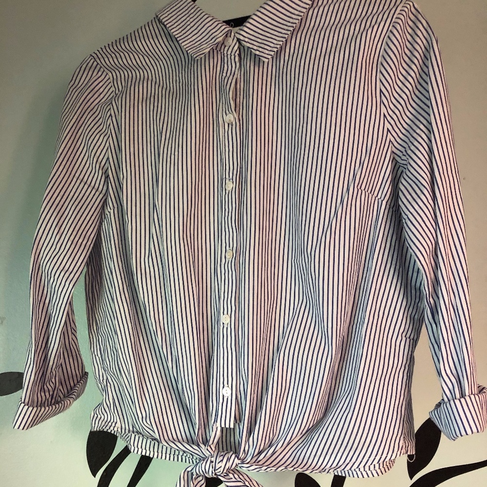 button down striped shirt